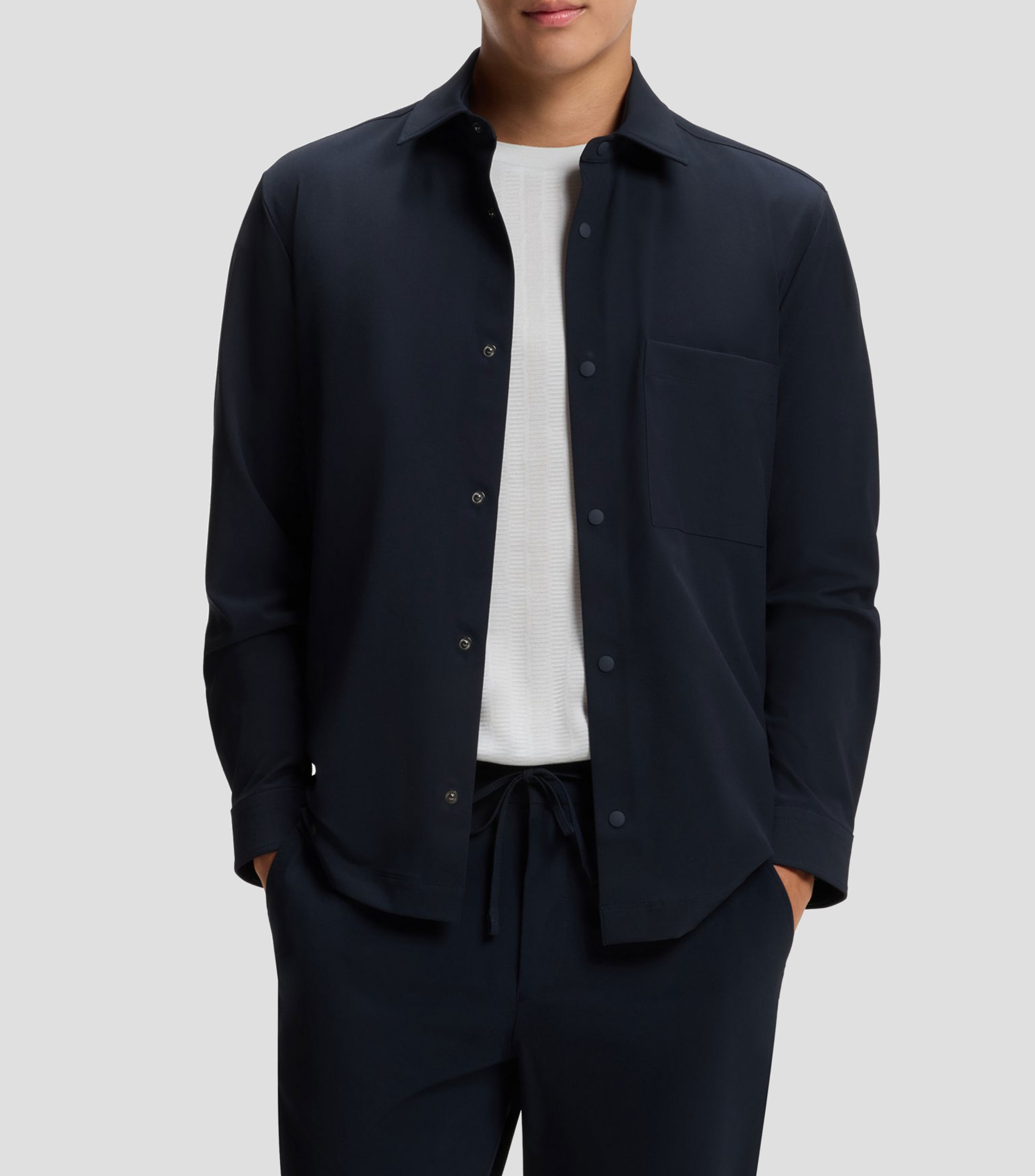 Camisa lisa manga larga Leo Hombre